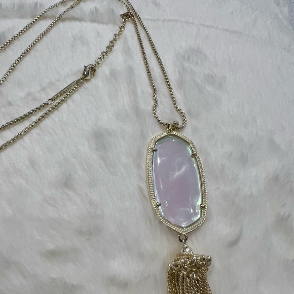 Kendra Scott Rayne Gold Long Pendant Necklace in irradescent - Picture 3 of 5